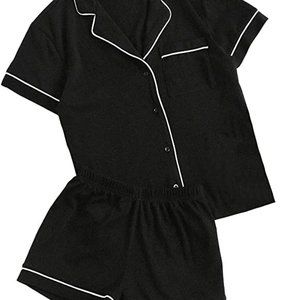 Short Sleeve Sleepwear Two Piece Pajama Set